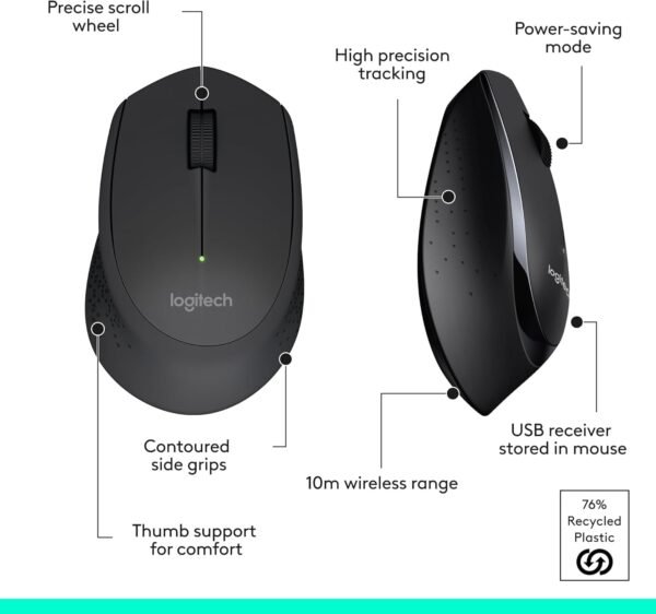 Logitech MK345 Wireless Keyboard & Mouse Combo – Black